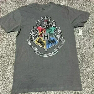 Harry Potter Universal Studios Hogwarts Crest Men's T Shirt Size S Gray